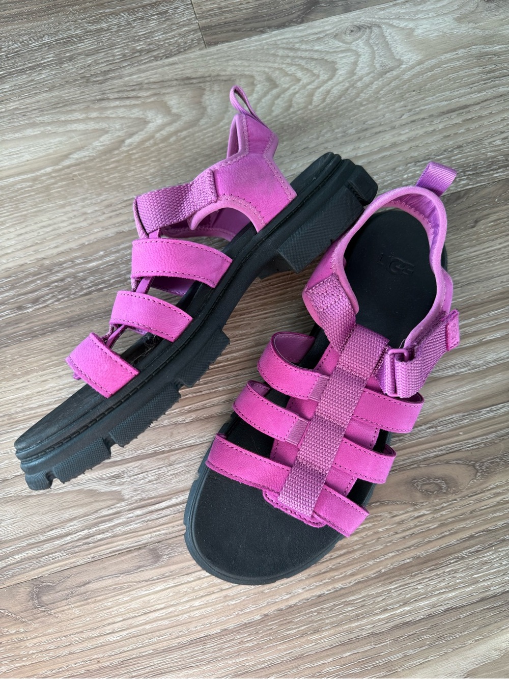 UGG pink Strappy Platform Sandals